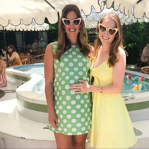 ModCloth retro baby shower maternity dress with flowers size L